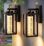 VIANIS 2-Pack Outdoor Wall Lights, Dusk to Dawn LED Outside Lighting Fixtures for House, Oil Rubbed Bronze Modern Exterior Sconce Light Wall Mount Lanterns, Crystal Bubble Glass Garage Lights Lamps