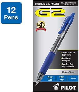 PILOT G2 Premium Refillable & Retractable Rolling Ball Gel Pens, Fine Point, Blue Ink, 12 Count (31021)