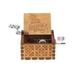 eitheo Wooden Hand cranked collectable Engraved Music Box (Happy Birthday)- Multi Color(Pack of 1)