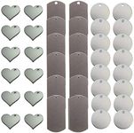 Zoom Precision Metal Stamping Blanks for Engraving or Stamping: Metal Heart Blanks, Dog Tag Blanks, and Circle Tags by - 40 Pcs