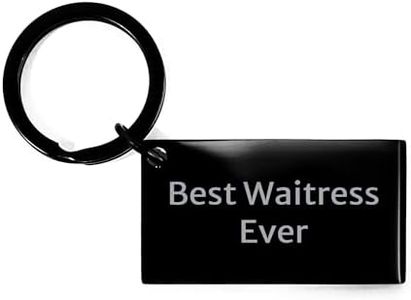 CUCOLUS Best Waitress Ever Keychain, Engraved Keychain for Waitress, Funny Quote Keychain, Christmas Unique Gift for Waitress from Friends or Family