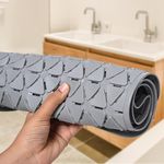 OXMEZA Shower Mat with Suction Cups and Drain Holes, Non Slip, Anti Skid Plastic Bath Mat of PVC Rubber Best Shower mats for Walk-in Showers Mats (Grey)