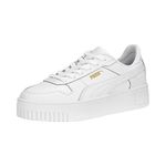 PUMA Womens Carina Street Sneaker, Puma White-puma White-puma Gold, 7