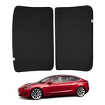 BASENOR Tesla Model 3 Sunshade Front & Rear Glass Roof Sun Shades with Skylight Reflective Covers for 2017-2020 Model 3 Interior Accessories Black