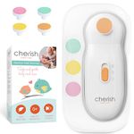 Cherish Baby Care Award-Winning Baby Nail File Electric - Auto Safety Stop, Baby Nail Kit with 4 Filing Pads & Travel Case, Baby Electric Nail File Baby Grooming Kit Newborn to Toddler (0-12+ months)