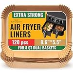 Air Fryer Liners for Ninja Foodi Dual – 120Pcs Disposable Parchment Paper for Ninja DZ201 DZ401, Instant Pot Vortex Plus, PowerXL Vortex – Non-stick Baking Paper by Baker's Signature