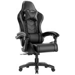 Blisswood Gaming Chair, Ergonomic Racing Gaming Chair for Adults with Lumbar Support, Heavy Duty Recliner Chair upto 150Kg Weight Capacity Swivel Chair (Black)