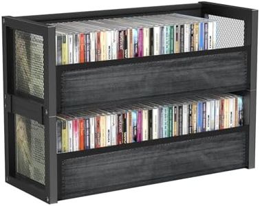PAPAGIFTREE Stackable CD Storage Cases Box Fits 80 CDs (Black, 2 PCS)
