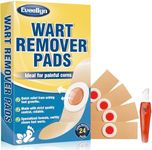 Eveellyn Wart Remover, 24 Pads for Verruca Treatment & Corn Removal, Plantar Wart Remover for Hands, Feet, Face, Pain-Free Plasters for Adults
