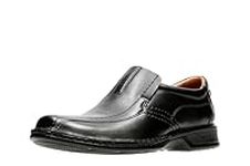 Clarks Men's Escalade Step Slip-On Leather Shoe, Black Leather, 8 M US