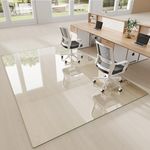 [Tempered Glass] 60" x 80" Glass Chair Mat, Heavy Duty Hard Floor Mat with Round Corner and Polished Edge, Transparent Office Chair Mat for Carpet Office Home Hardwood Floor Desk