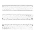 Ainkou 3pcs 15cm Ruler Multipack Clear Ruler Plastic Rulers 6 Inches Shatter Resistant Ruler Shatterproof Metric Ruler Transparent Straight Ruler Measuring Ruler Tool for Student School Office - Clear