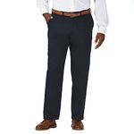 Haggar Men's Big-Tall Work to Weekend Hidden Expandable Waist Plain Front Pant,Dark Navy,52x34