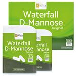 Waterfall D-Mannose 100 x 500mg Caplets (Easy to Swallow Tablets) - 100% D-Mannose Naturally Sourced from Birch - for Healthy Bladder Support - Vegan - SC Nutra (Sweet Cures)