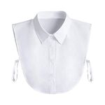 UNAOIWN Fake Collar Detachable Blouse Dickey Collar Half Shirts False Collar for Women and Girls, White, Medium