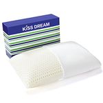 Kiss Dream 100% Natural Talalay Latex Pillow Sleeping Bed Pillows, Extra Soft Luxury Standard Pillow, Perfectly Aligns for Side/Back Pain, Stomach, Neck, Pressure Relief, Removable Cotton Cover