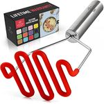 Zulay Potato Masher with Premium Silicone-Coated Stainless-Steel Design, Non-Scratch Cookware for Smooth Mashed Potatoes, Vegetables and Fruits - Versatile Masher Hand Tool & Potato Smasher (Red)