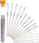 H&S Sewing Needles Set for Beginners and Professionals - 15 Stainless Steel Tapestry Needles for Wool with Big Eye - Large Yarn Darning Needle Set with Case