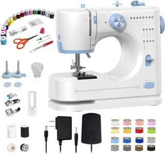 Vaspow Sewing Machine for Beginners with 16 Built-in Stitches & Dedicated Free Arm, Portable Lightweight Mini Sewing Machine with Slide-Out Storage Drawer & Foot Pedal