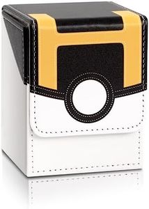 Collectible Trading Card Cases, Card Deck Box Storage Box Case Magnetic Deck Box Card Holder ，Can hold around 100 cards (Black-Yellow-White)