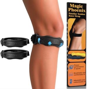 Magic Phoenix Premium Silicone Patella Band – Adjustable Knee Strap for Patellar Tendon Support & Pain Relief, Ideal for Tendonitis, Jumper’s Knee & Sports Recovery – 2 Pack (black)