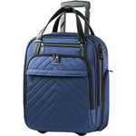 VANKEAN Carry On Underseat 16-inch Multi-Functional Underseater Lightweight Overnight Suitcase with Wheels, Roller Case for Men Women Travel Business, Blue