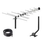 CeKay Outdoor Yagi HD Antenna – Long-Range Digital TV Antenna with 40FT RG6 Coax Cable & J Mount, Ideal for Attic, Roof, or RV, Clear OTA Reception in 4K/1080P, All-Metal Design