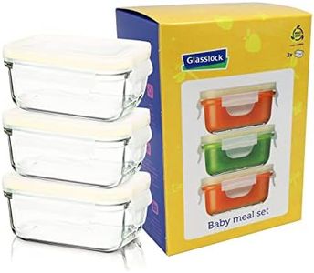 Glasslock Baby Food Rectangle Container, 3-Piece Set, Clear, GL-543