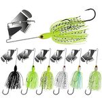 Croch Buzzbaits 5/8 oz Topwater Fishing Lures Buzz Baits for Bass Fishing - Set of 6