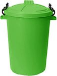 M1SS 50 Litre Heavy Duty Plastic Clip Lock Lid Bin Indoor or Outdoor Rubbish, Waste or Storage of Animal Feed. (Lime Green)