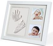 PewinGo Footprint & Handprint Clay Kit, Baby Photo Frame Kit for Newborn Baby Girls and Boys, Baby Shower Gifts,Baby Registry, New Parents Gift, Perfect Baby Memory and Nursery Room Decoration-WHITE