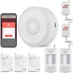 TOWODE Smart WiFi Home Alarm System, 120dB Wireless Security Kit with Door Sensor, Motion Detector, Remote Control, Tuya App Alerts, 433MHz Expandable, Ideal for Apartment, Garage, Business,Shop
