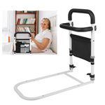 Svnntaa Bed Rails for Elderly Adults Safety with Storage Pocket, Double Grab Bars Bed Assist Rails, Bed Rail Assist Support Side Railings for Seniors, Bed Assist Bar Fits King Queen Full Twin Bed