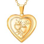 U7 Gold Locket Necklace Heart Necklaces For Teenage Girls Lockets