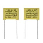 BOJACK 0.22 uF 280 V Safety Capacitors MEX -X2 MKP Suppression of differential mode interference capacitors(Pack of 2 Pcs)