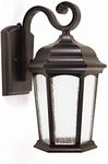 CORAMDEO Outdoor LED Dusk to Dawn Lantern, Wet Location, Built in LED Gives 125W of Light from 12.5W of Power, 1200 Lumens, 3K, Durable Aluminum with Bronze Finish & Seeded Glass