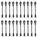 WANGCL 20PCS Plastic LED Mini Lamppost Street HO OO Scale 1/100 for Sandboxes Miniature Gardens Cities Model