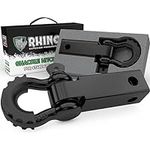 Rhino USA Shackle Hitch Receiver (Fits 2" Receivers) Best Towing Accessories for Trucks, Jeep, Toyota & More - Connect Your Rhino Tow Strap for Vehicle Recovery, Mounts to 2" Receiver Hitches