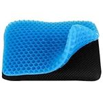 BELLE VOUS Double Thick Gel Seat Cushion - Large Honeycomb Design Cushion with Non-Slip Cover for Home, Office and Car - Chair/Wheelchair - Relieve Back Pain, Coccyx/Tailbone Pressure & Sciatica