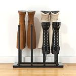 Urban Deco Free Standing Shoe Racks, Boot Organizer for Tall Boots, Black Metal Boot Rack Fit for 4 Pairs, Shoe Organizer for Dorm Room, Closet, Entryway (Black-4pairs)