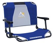 GCI Outdoor Big Comfort Stadium Chair | Portable, Folding Bleacher Seat with Back Support & Armrests — Royal Blue