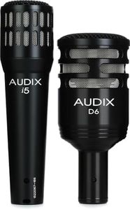 Audix KSCOMBO Drum Mic Kit with Audix D6 Kick Mic and Audix i5 Snare Mic, Includes Rim Clip - Black