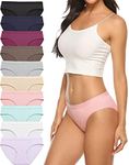 Xibing 10 Pack Women's Breathable Underwear Stretch Bikini Panties Low Waist Mesh Hipster Panty, Multicolor-10 Pack, Medium