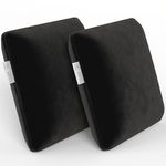 MY ARMOR Memory Foam Square Cushion for Car, Sofa/Diwan, Bed, Chair & Decoration | Highly Durable, Hypoallergenic | Velvet Cover | Black, Pack of 2 [14"x 14" x 4"]