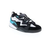 DVS Men's Devious Skate Shoe, Black White Turquoise, 8 UK