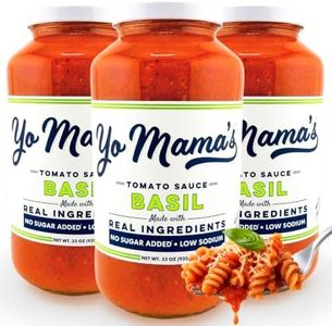 Yo Mama's Foods Keto Tomato Basil Pasta and Spaghetti Sauce - Pack of (3) - No Sugar Added, Low Carb, Low Sodium, Vegan, Gluten Free, Paleo Friendly, and Made with Whole, Non-GMO Tomatoes