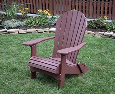 Tudor Brown-Poly Lumber Folding Adirondack Chair with Rolled Seating Heavy Duty Everlasting Lifetime PolyTuf HDPE - Made in USA - Amish Crafted
