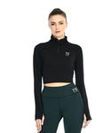 YOUNGURBAN Women's Polyester Collar Neck Zipper Short Length Jacket (Yuw -T 2005Z _L_Black_Medium)