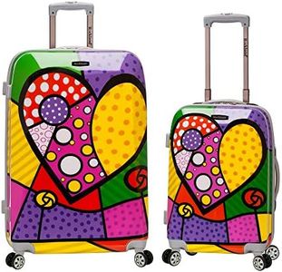 Rockland Departure Hardside Spinner Wheel Luggage, Heart, 2-Piece Set (20/28), Heart, 2-Piece Set (20/28), Departure Hardside Spinner Wheel Luggage Set