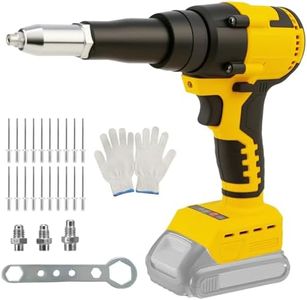 LIROPAU Cordless Rivet Gun Compatible with Dewalt 20V Battery, 1/8'' 3/16" 5/32'' Portable Automatic Rivet Nut Gun Kit with LED Light, 20 Rivets, 3 Adapters and Gloves for Plastic, Metal (No Battery)